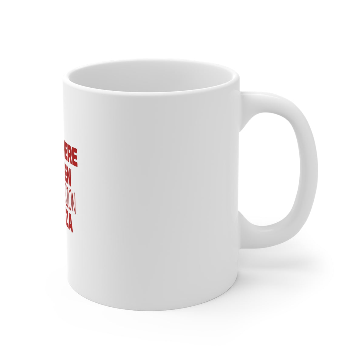 “Somewhere Between a Depression and Ibiza” Funny Quote Coffee Cup